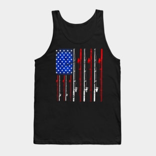 American Flag Fishing Rod Fishing Lover Tank Top